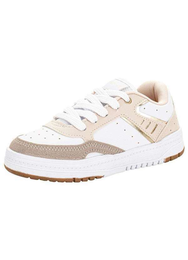 Vista 2 Tênis Infantil K360 Kidy 4481003 Branco/Bege Kidy