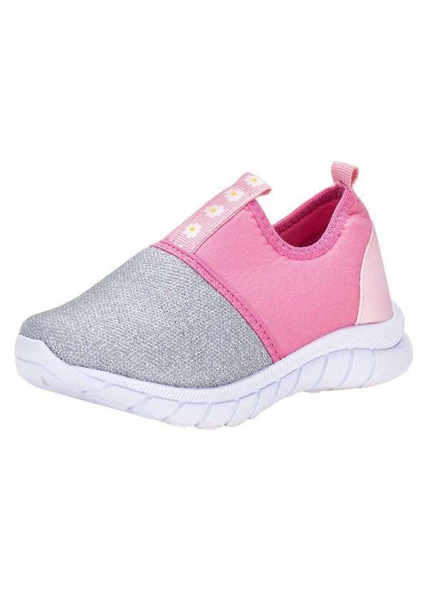 Vista 2 Tênis Infantil Kids Top 0363 - Cinza/Rosa Kids top