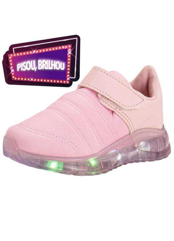 Vista 2 Tênis Infantil Led Fuffy 15715 Rosa Fuffy