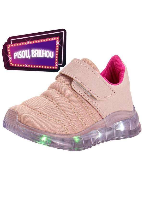Vista 2 Tênis Infantil Led Fuffy 15715 Salmão Fuffy