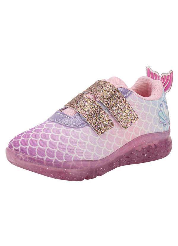 Vista 2 Tênis Infantil Led Minipé Mp2413p - Rosa Minipé