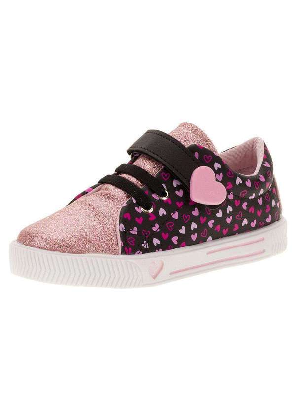 Vista 2 Tênis Infantil Linda Jú - 15551 - Preto/Rosa 01 Linda ju