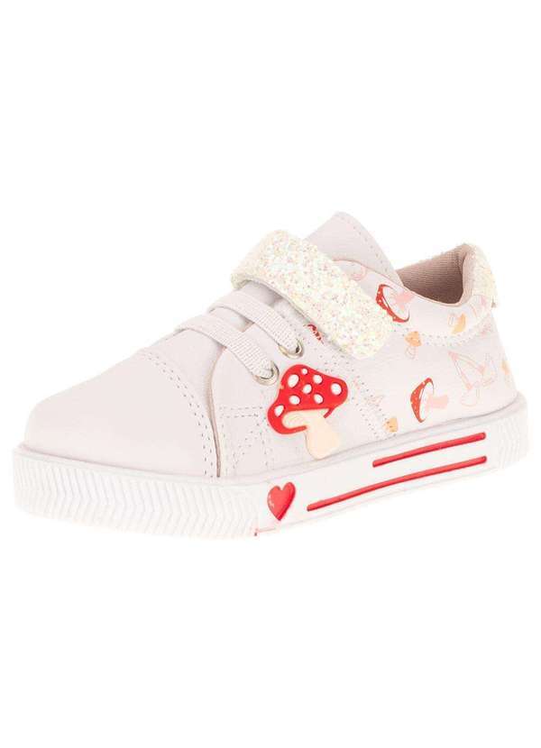 Vista 2 Tênis Infantil Linda Jú - 15551 - Branco/Vermelho Linda ju