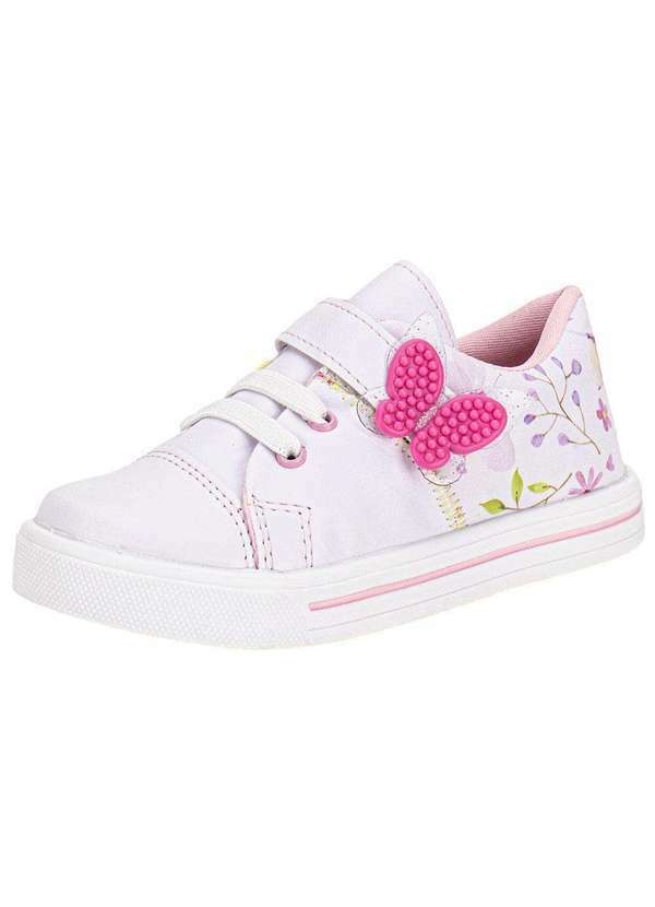 Vista 2 Tênis Infantil Linda Jú - 15551 Branco/Rosa 06 Linda ju