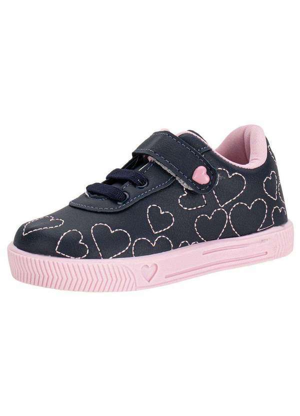 Vista 2 Tênis Infantil Linda Jú 2023426 - Azul/Rosa Linda ju