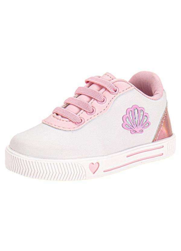 Vista 2 Tênis Infantil Linda Jú 202538 - Branco/Rosa Linda ju