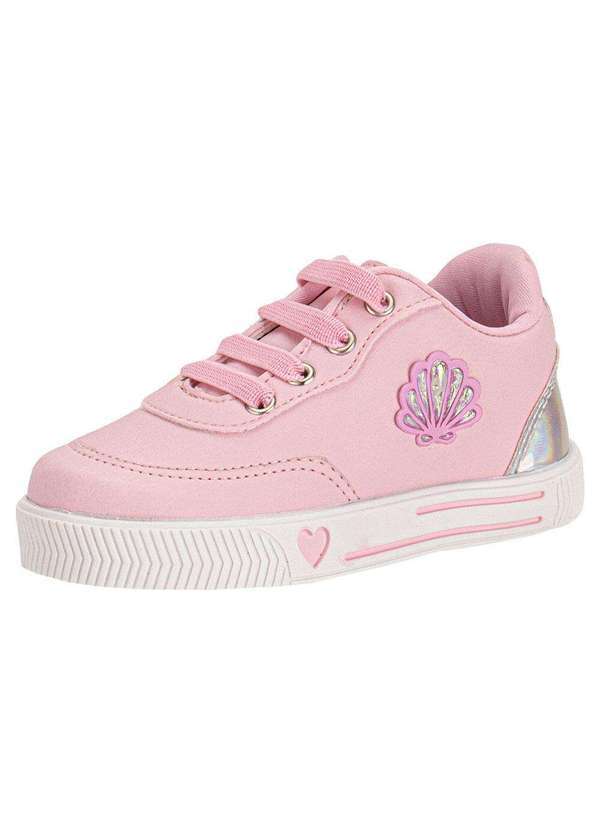 Vista 2 Tênis Infantil Linda Jú 202538 - Rosa/Prata Linda ju