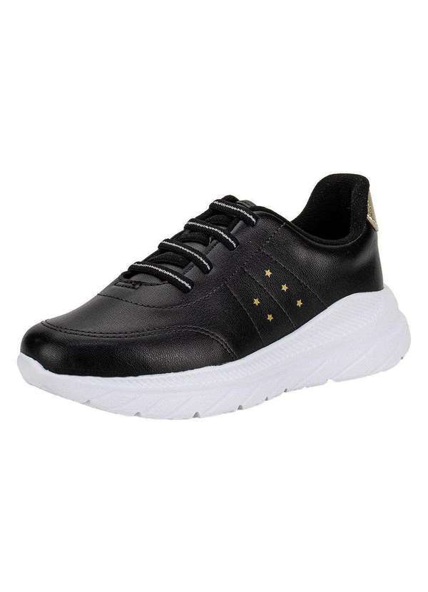 Vista 2 Tênis Infantil Molekinha 2584101 - Preto/Dourado MOLEKINHA