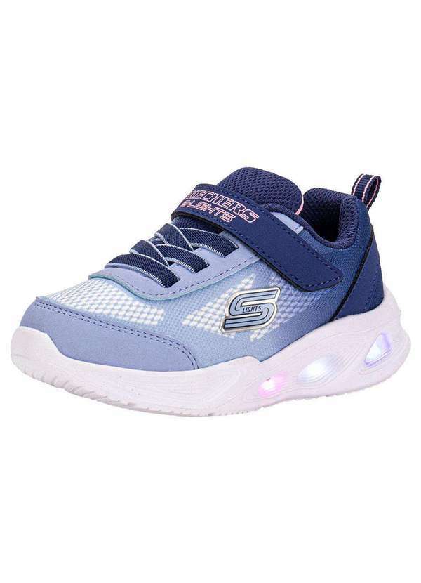Vista 2 Tênis Infantil S Ligths Sola Glow Ombre Deluxe Skechers 303714n - Azul