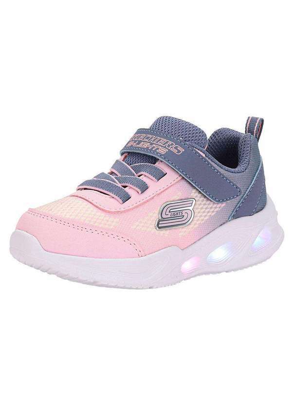 Vista 2 Tênis Infantil S Ligths Sola Glow Ombre Deluxe Skechers 303714n - Cinza/Rosa