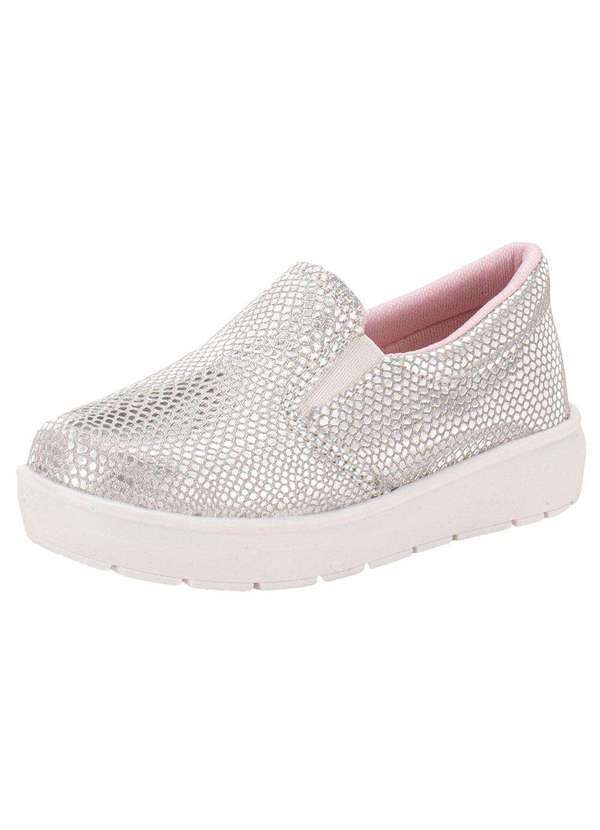 Vista 2 Tênis Infantil Slip On Bella Ninna 80042 - Prata Bella Ninna