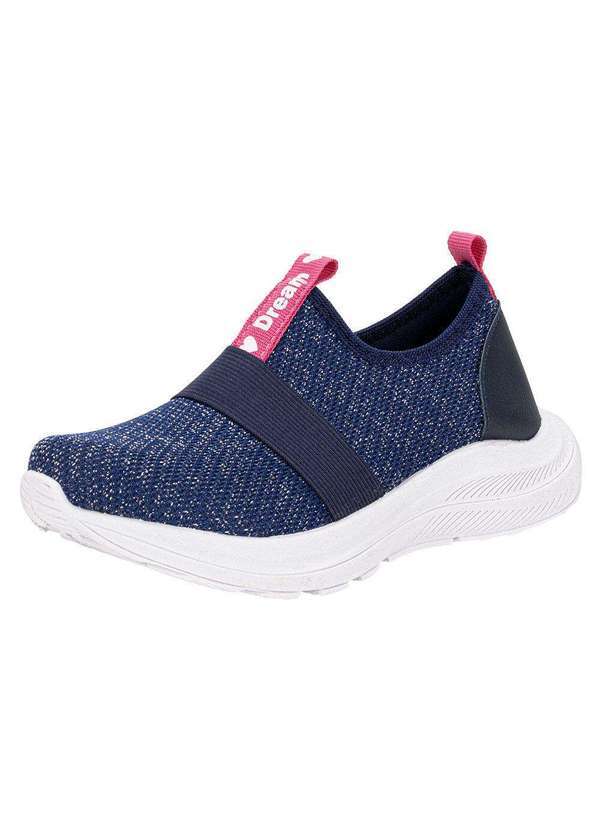 Vista 2 Tênis Infantil Slip On Kids Top 362tn - Marinho/Rosa Kids top