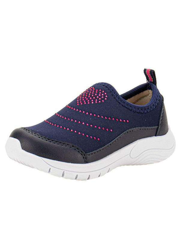 Vista 2 Tênis Infantil Slip On Lily Kids 19046 - Azul/Rosa Lily Kids