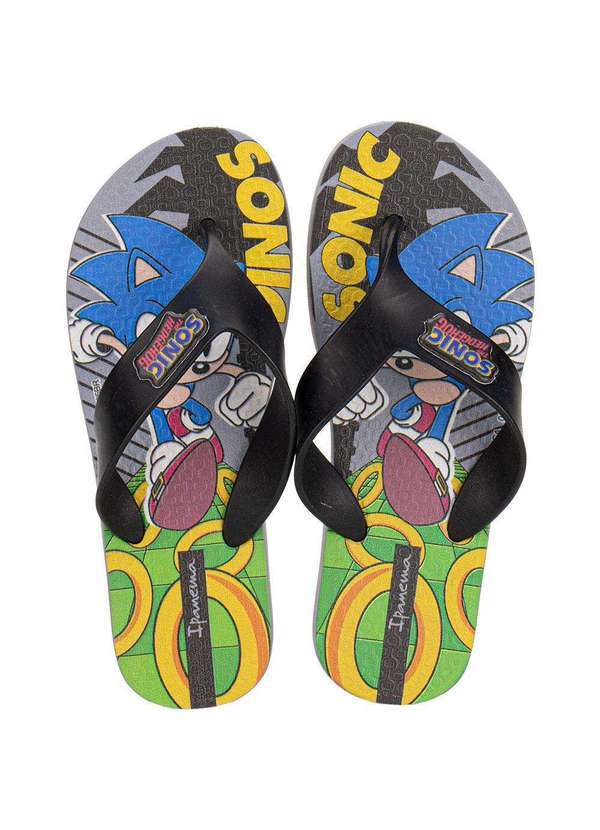Vista 2 Chinelo Infantil Sonic Play Ipanema 27279 Preto/Cinza Ipanema