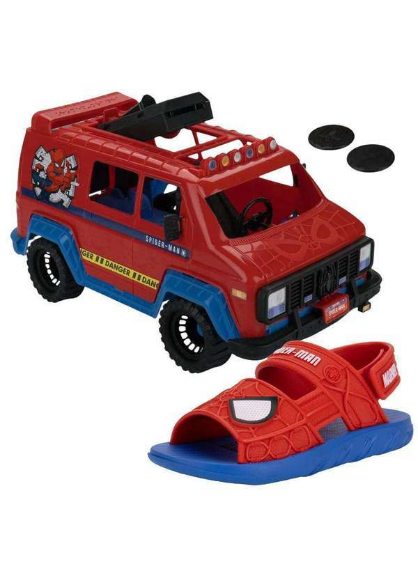 Vista 2 Kit Papete Infantil Homem Aranha e Furgão Grendene Kids 23222 - Azul/Vermelho GRENDENE KIDS