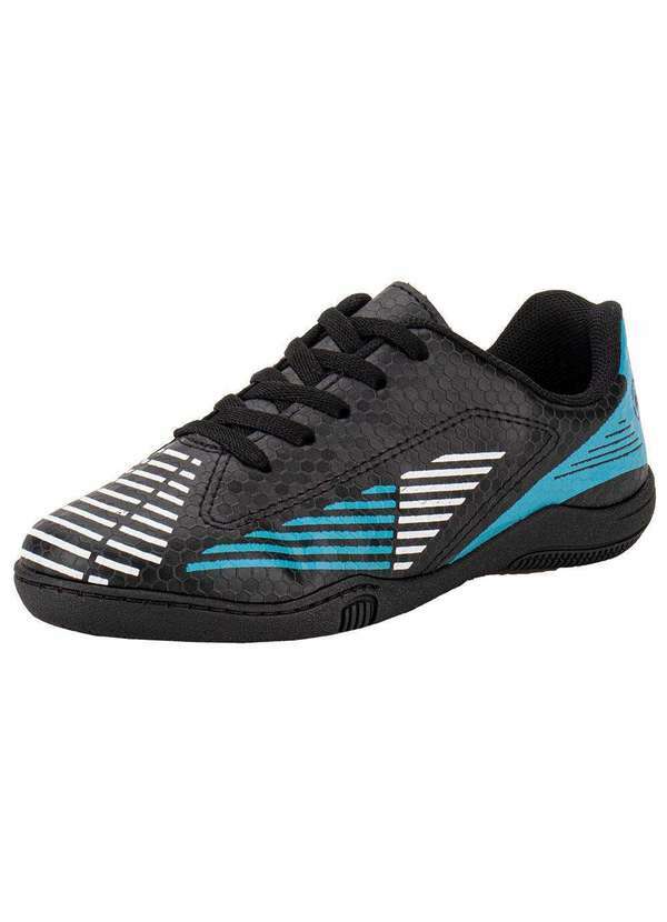 Vista 2 Chuteira Infantil Indoor Molekinho 2808332 - Preto/Azul MOLEKINHO