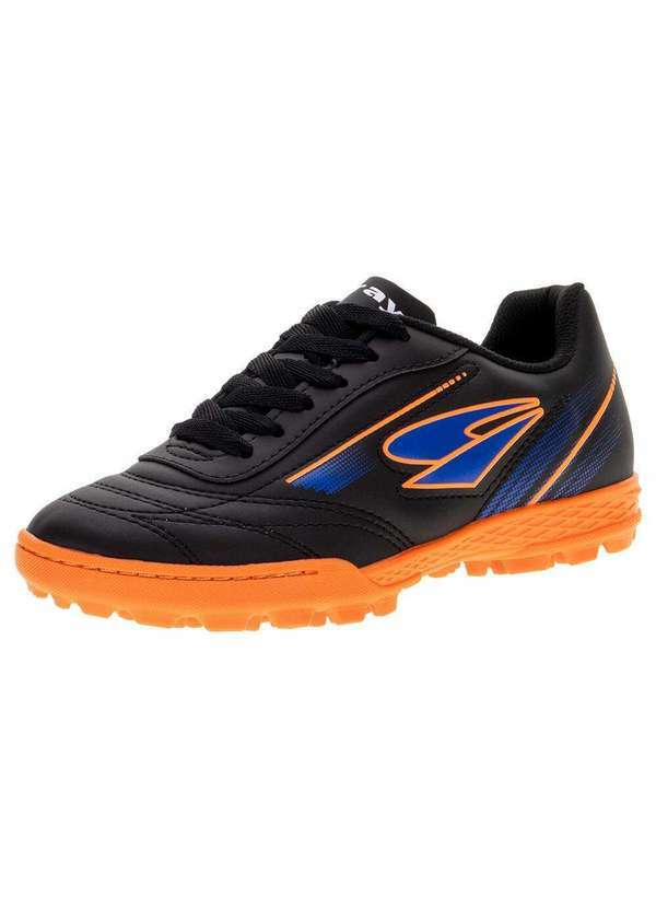 Vista 2 Chuteira Infantil Society Foorcy Dray - 324 - Preto/Laranja