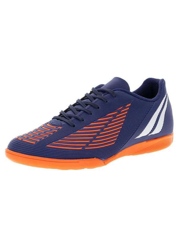Vista 2 Chuteira Masculina Lider Y-3 Futsal Penalty - 124248 - Azul/Laranja
