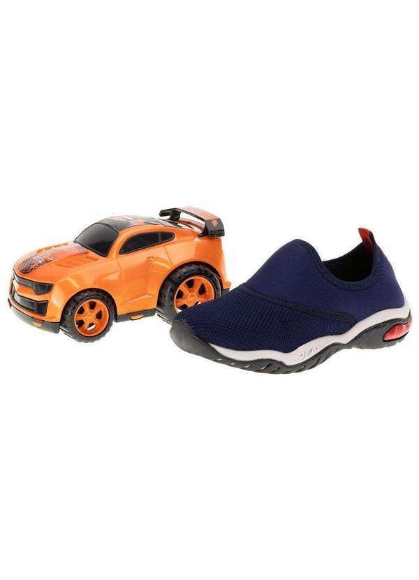 Vista 2 Kit Tênis Infantil Play Carrinho Kidy - 0070597 - Marinho