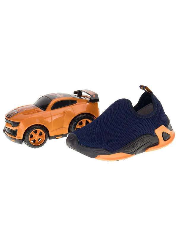 Vista 2 Kit Tênis Infantil Play e Carrinho Kidy 0070642 - Marinho