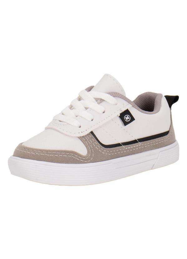 Vista 2 Tênis Infantil Baby Molekinho 2136164 - Branco/Cinza MOLEKINHO