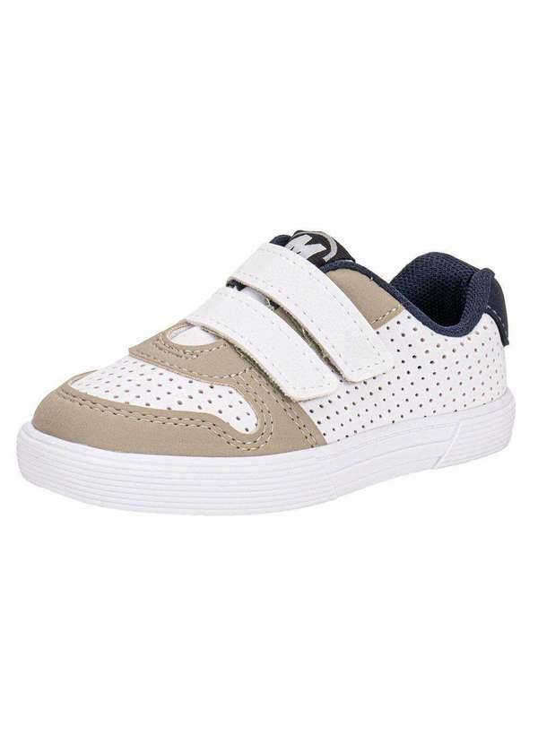Vista 2 Tênis Infantil Baby Molekinho 2136173 - Branco/Bege MOLEKINHO