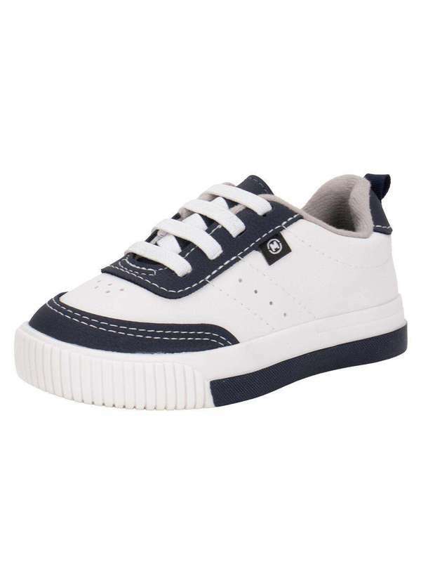 Vista 2 Tênis Infantil Baby Molekinho 2615226 - Branco/Azul MOLEKINHO
