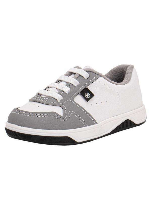 Vista 2 Tênis Infantil Baby Molekinho 2623121 - Branco/Cinza MOLEKINHO