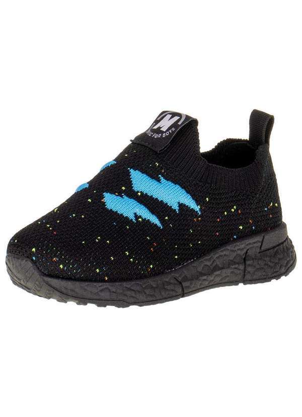 Vista 2 Tênis Infantil Baby Slip On Molekinho - 2609224 - Preto/Azul