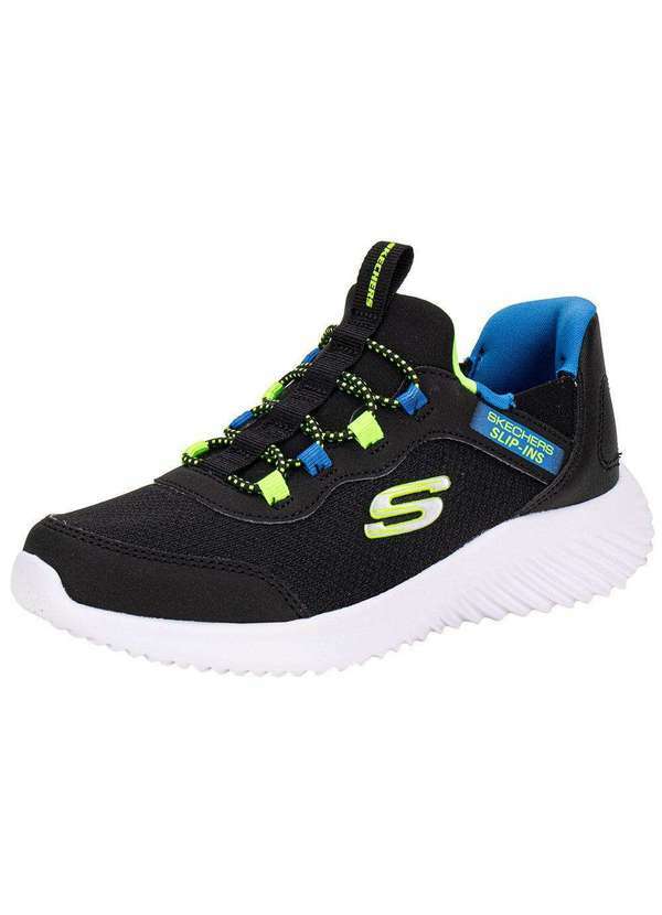 Vista 2 Tênis Infantil Bounder - Brisk-Burst Skechers 403822l - Preto/Verde Skechers