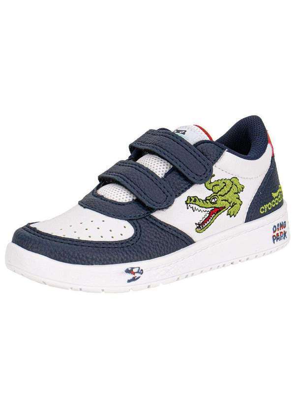 Vista 2 Tênis Infantil Crocodino Vissi Crv302 Branco/Azul Vissi