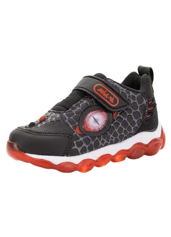 Vista 2 Tênis Infantil Dino Led Minipé - Mp2128 - Preto