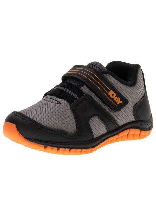 Vista 2 Tênis Infantil Flex Kidy 1640318 - Preto/Laranja Kidy
