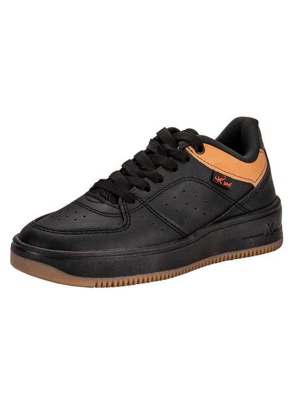 Vista 2 Tênis Infantil K360 Nova York Kidy 1400070 - Preto/Caqui Kidy
