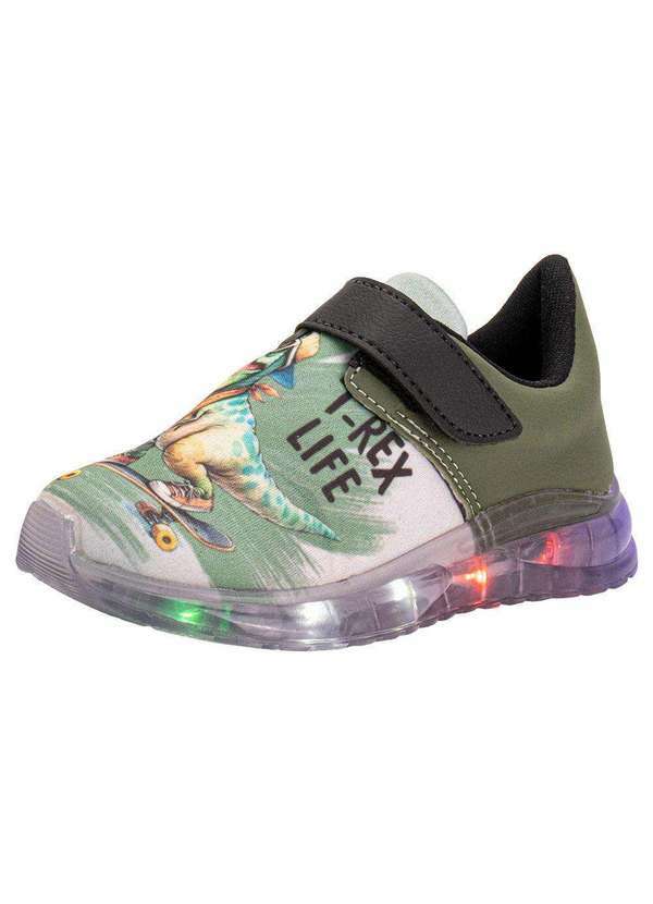Vista 2 Tênis Infantil Led Fuffy 15722 Verde Fuffy