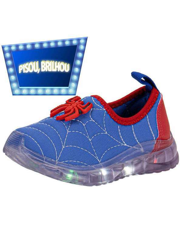 Vista 2 Tênis Infantil Led Fuffy 15722 Azul/Vermelho Fuffy