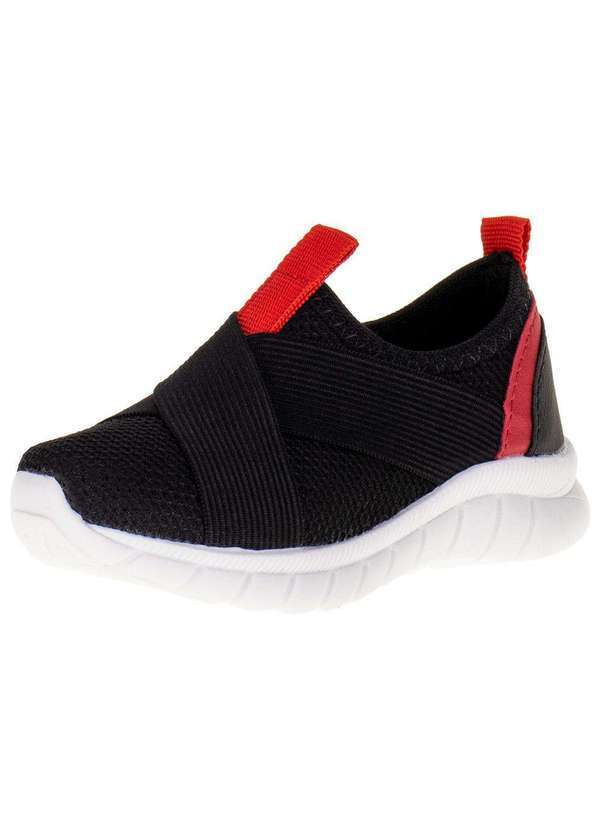Vista 2 Tênis Infantil Masculino Kids Top - 0309 - Preto/Vermelho