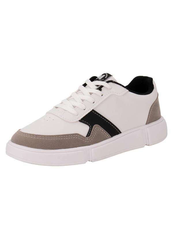 Vista 2 Tênis Infantil Molekinho 2838123 - Branco/Cinza MOLEKINHO