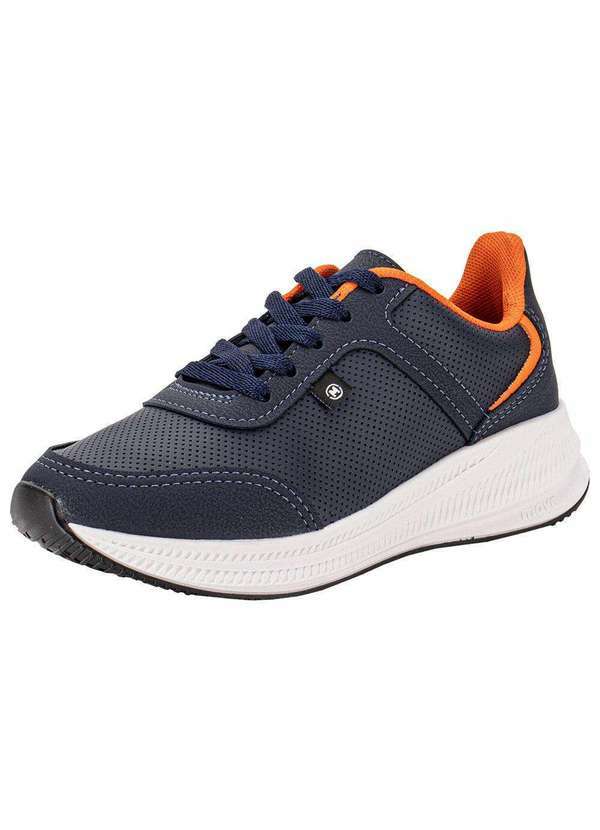 Vista 2 Tênis Infantil Molekinho 2841217 - Azul/Laranja MOLEKINHO