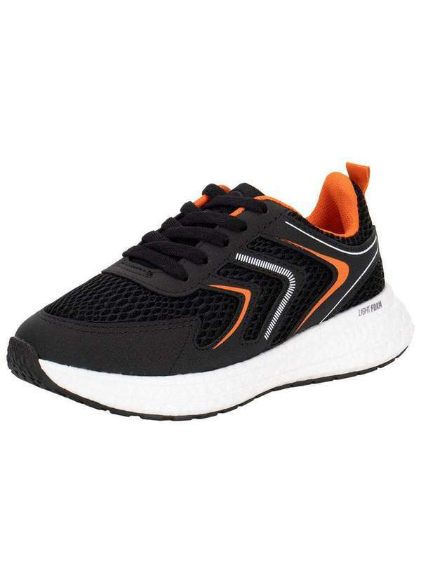 Vista 2 Tênis Infantil Molekinho 2866103 Preto/Laranja MOLEKINHO