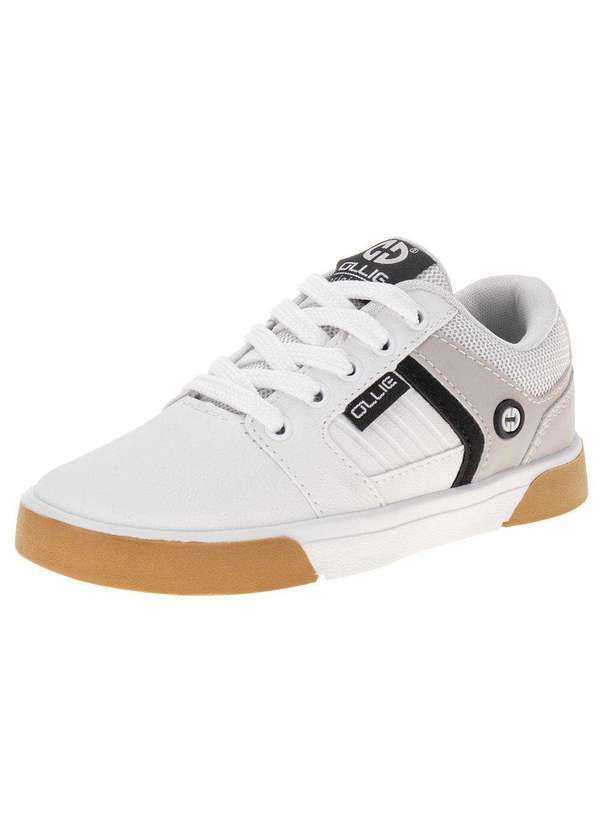 Vista 2 Tênis Infantil Monster Ollie 418 - Branco/Cinza Ollie