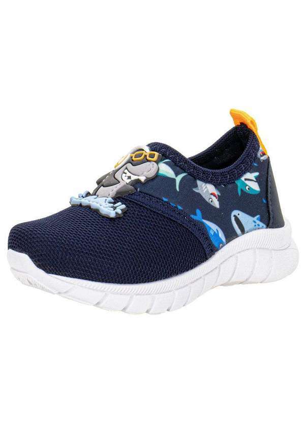 Vista 2 Tênis Infantil Slip On Kids Top - 335 Azul/Laranja Kids top