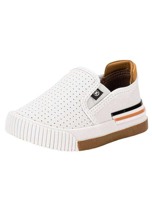 Vista 2 Tênis Infantil Slip On Molekinho 2615100 - Branco MOLEKINHO