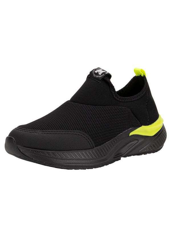 Vista 2 Tênis Infantil Slip On Molekinho 2871101 - Preto/Verde MOLEKINHO