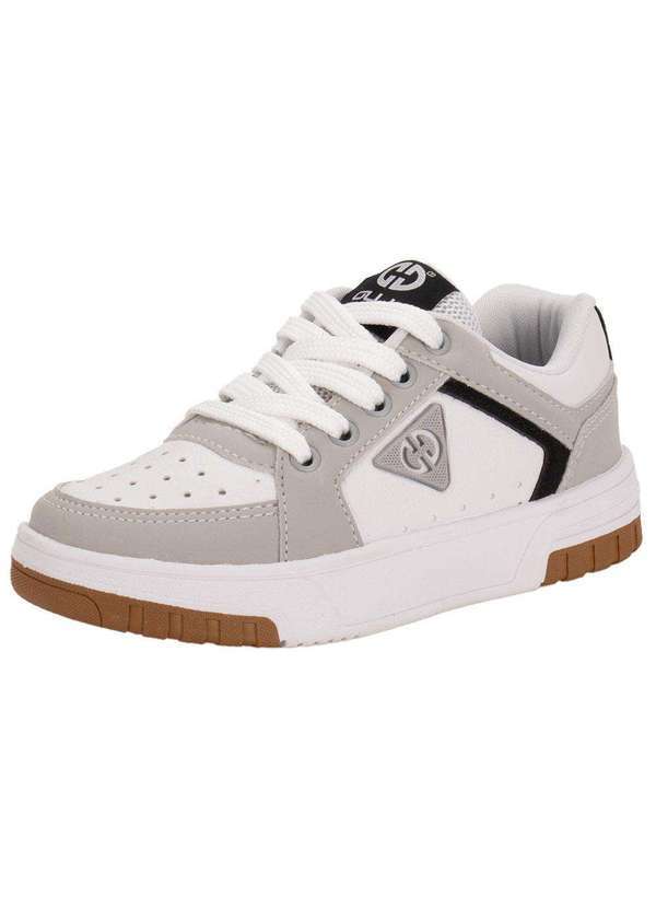 Vista 2 Tênis Infantil Volt 2 Ollie 401 - Branco/Cinza Ollie