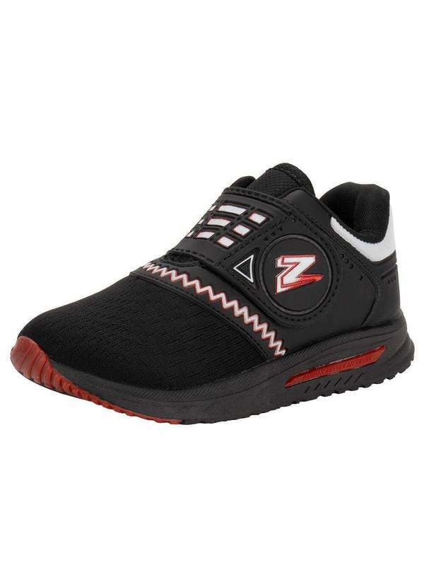 Vista 2 Tênis Infantil Zeuz 104rxv - Preto/Vermelho Zeuz