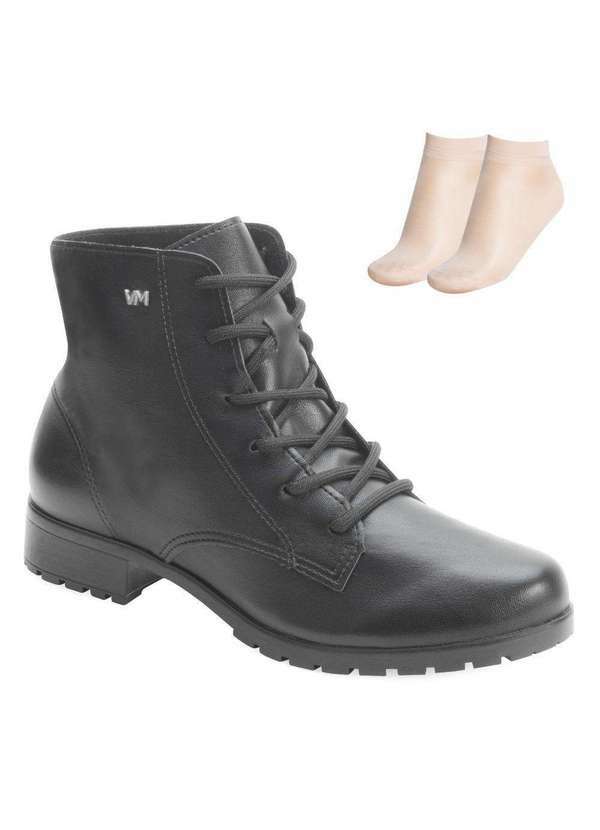 Bota Coturno Via Marte e Meia Vm24-03100 Preto