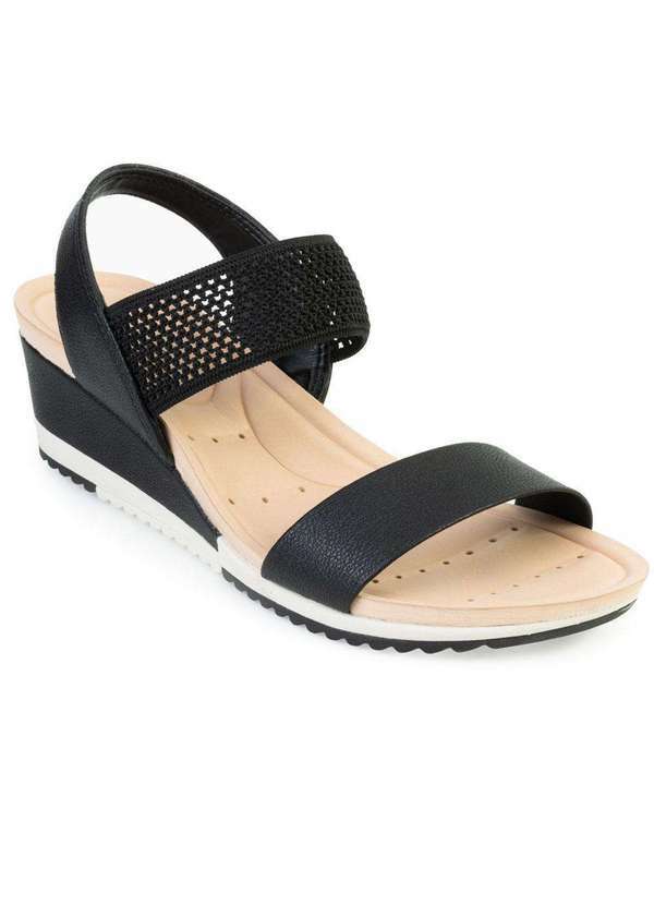 Sandália Anabela Modare Md22-712310 Preto/Bege