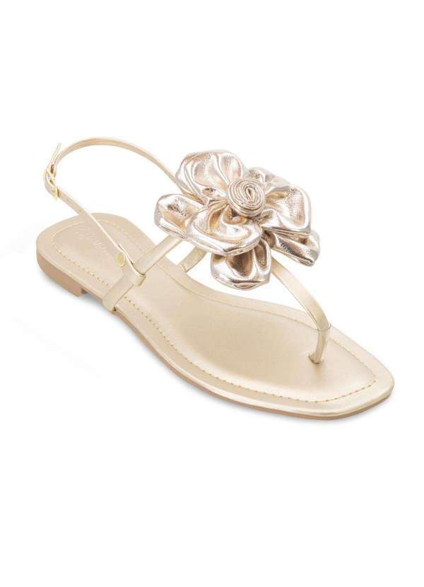 Sandália Rasteira Musa Fashion Mf24-29310 Dourado
