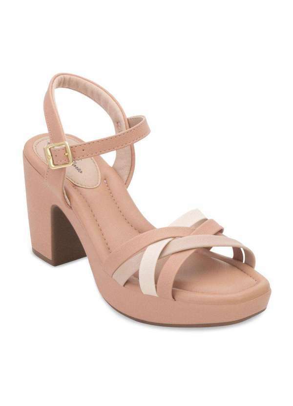 Sandália Salto Modare Md24-72031 Nude/Creme